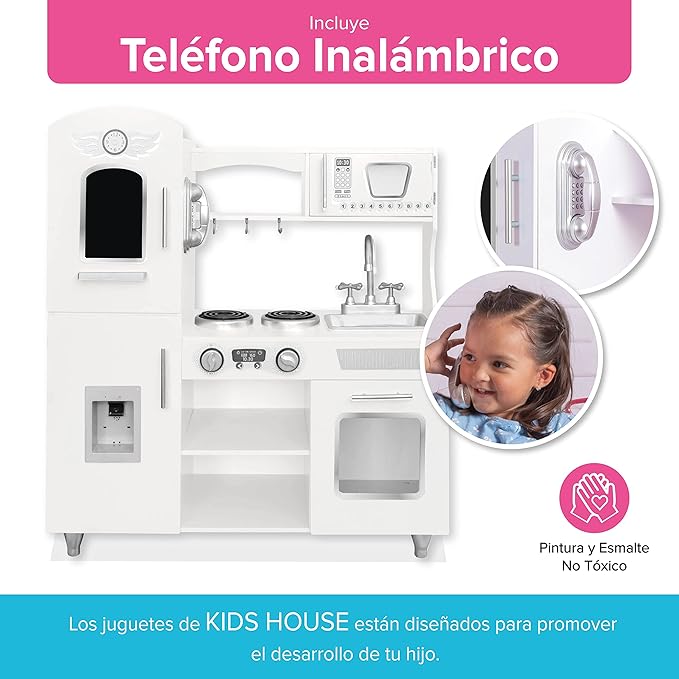 Cocina de Madera Grande con Heladera