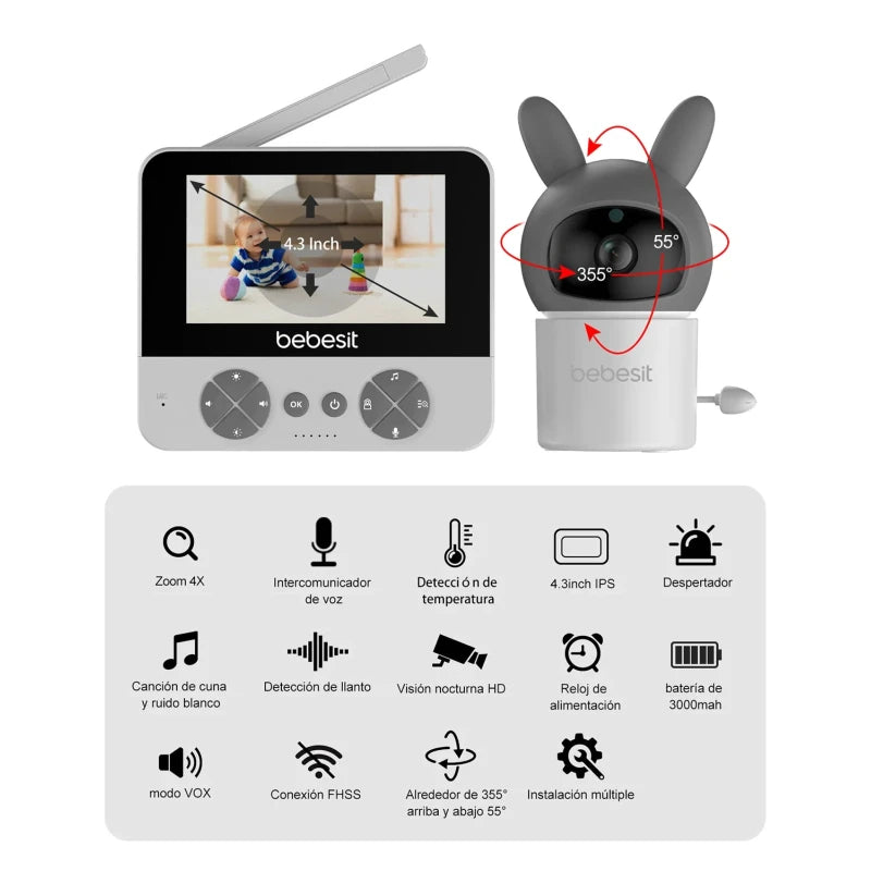 Cámara Video Monitor Bebesit Baby Call Smart Guard PRO 2.0